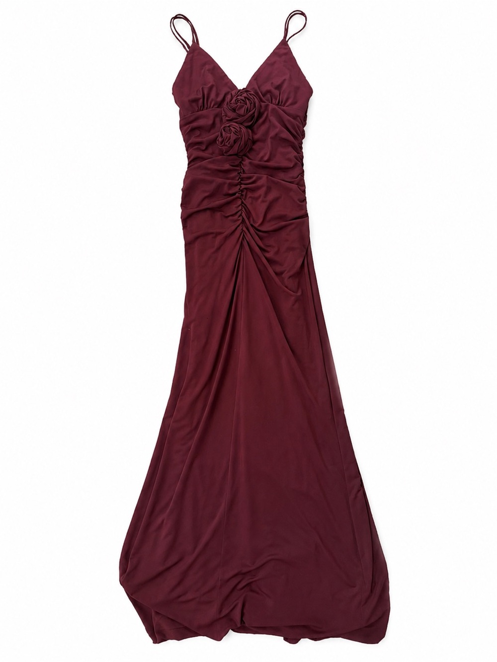 Women's Brown Ruched Maxi Dress Zara